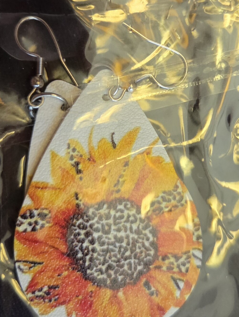 Sunflower Teardrop Earrings